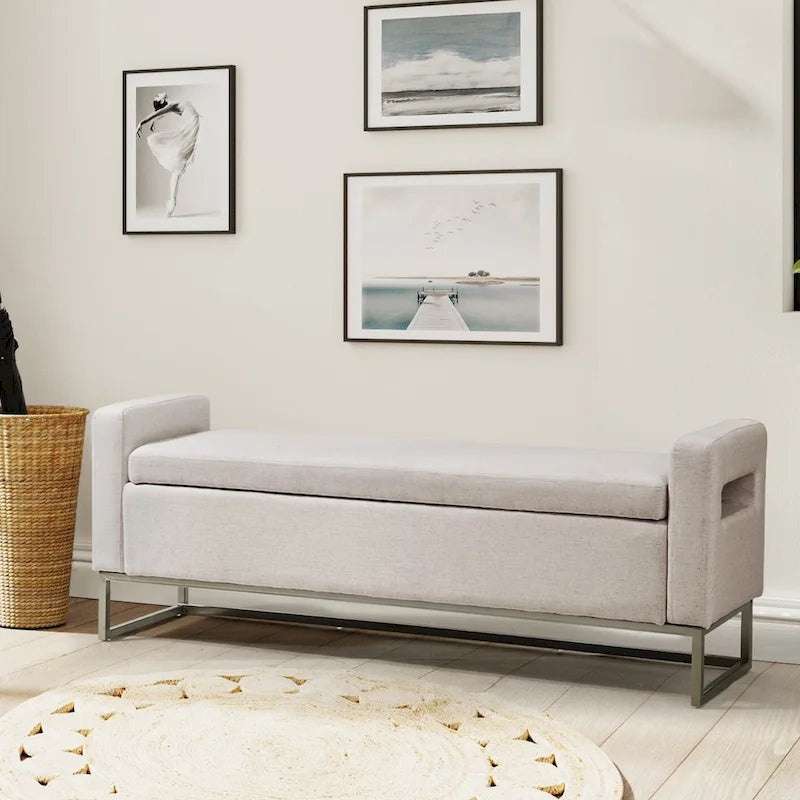 Banc capitonné moderne Diana avec rangement