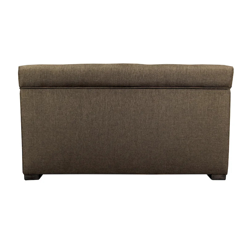 Banc de rangement capitonné Angela à 8 boutons, couleur sable