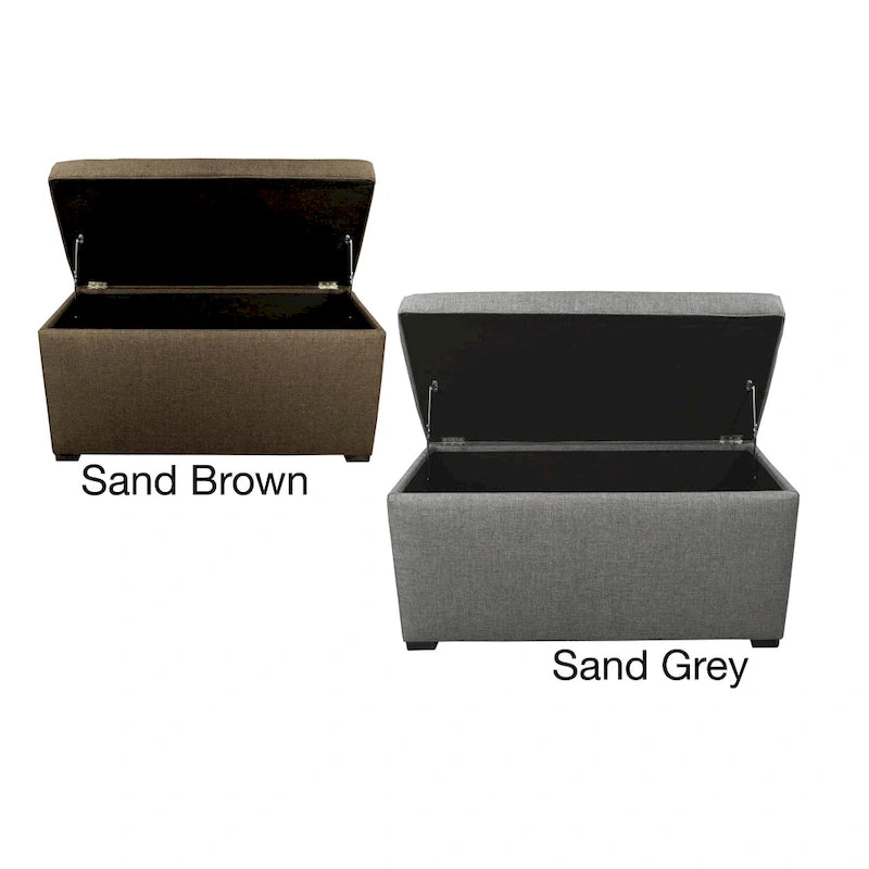 Banc de rangement capitonné Angela à 8 boutons, couleur sable