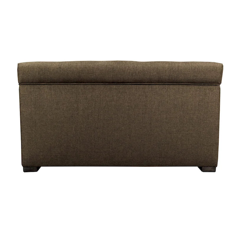 Banc de rangement capitonné Angela à 8 boutons, couleur sable
