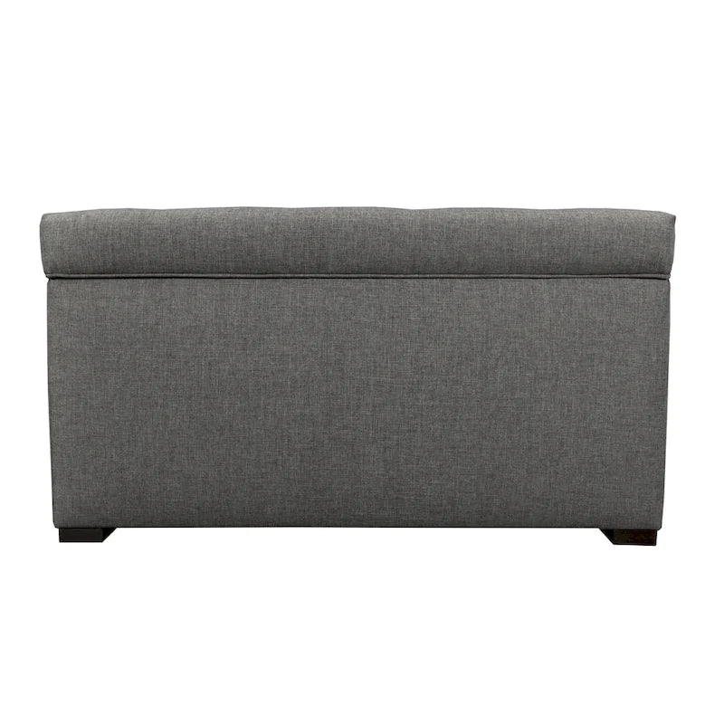Banc de rangement capitonné Angela à 8 boutons, couleur sable