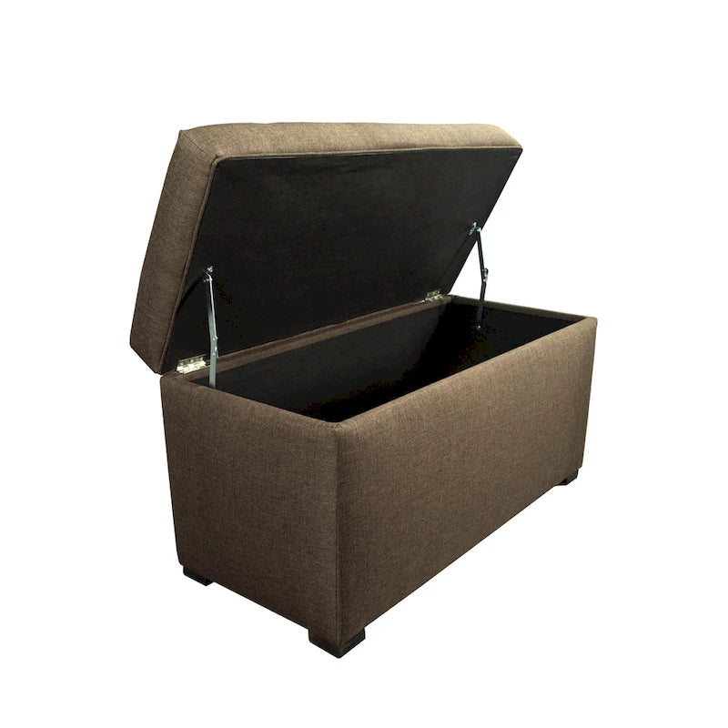 Banc de rangement capitonné Angela à 8 boutons, couleur sable