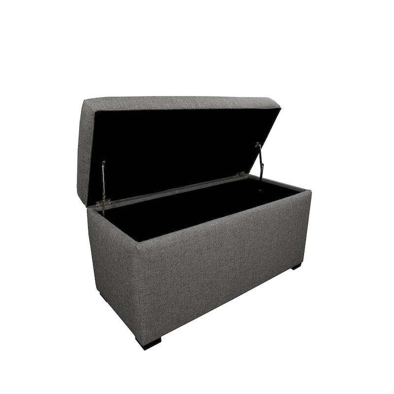 Banc de rangement capitonné Angela à 8 boutons, couleur sable