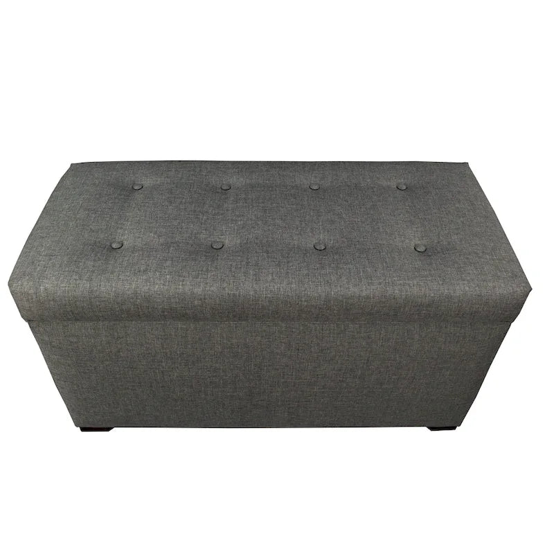 Banc de rangement capitonné Angela à 8 boutons, couleur sable