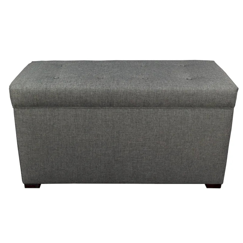 Banc de rangement capitonné Angela à 8 boutons, couleur sable