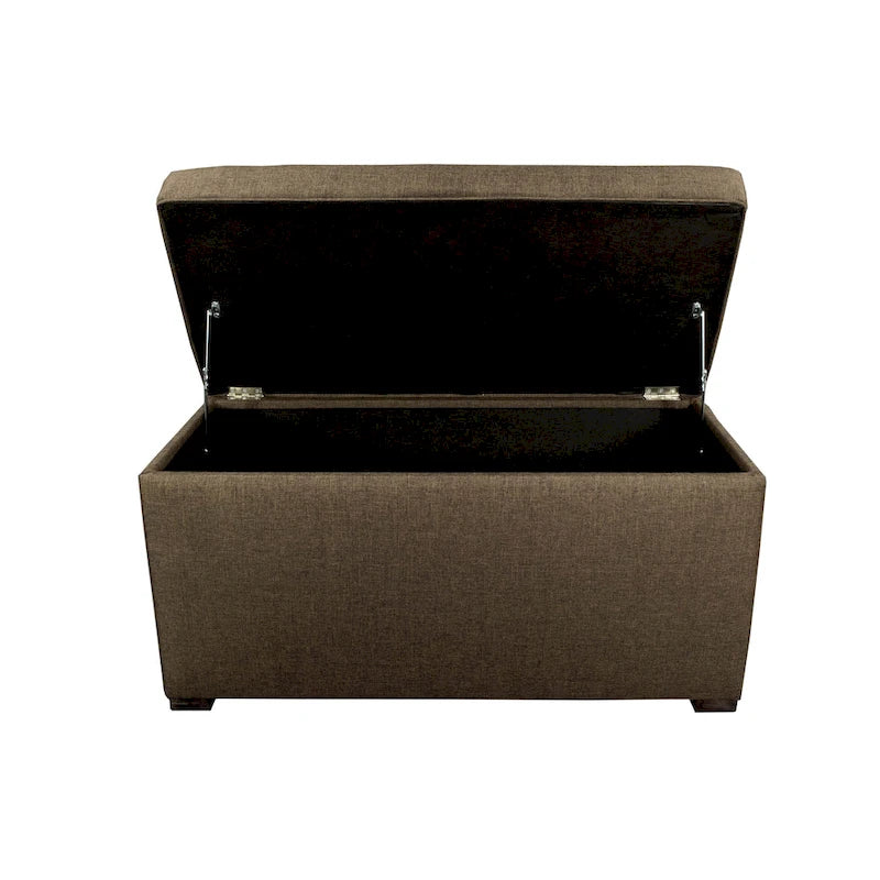 Banc de rangement capitonné Angela à 8 boutons, couleur sable