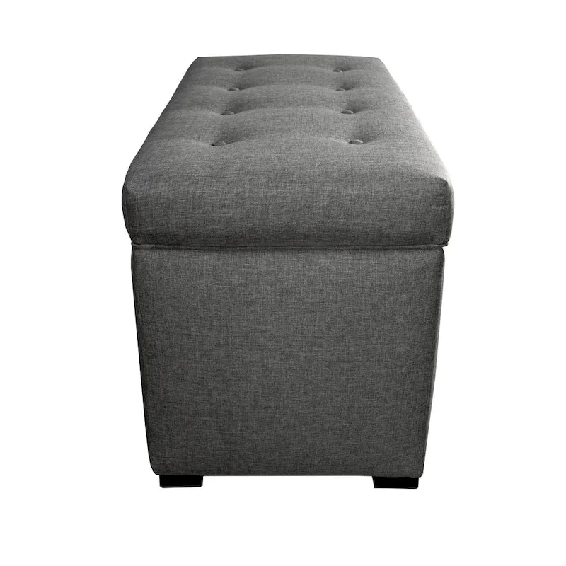 Banc de rangement capitonné Angela à 8 boutons, couleur sable