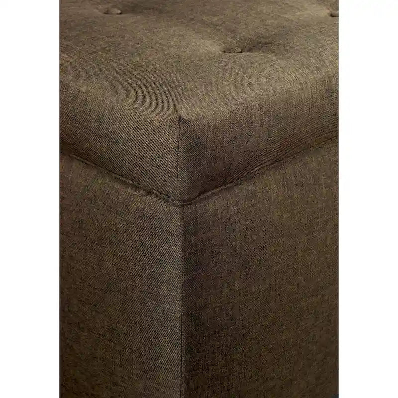 Banc de rangement capitonné Angela à 8 boutons, couleur sable