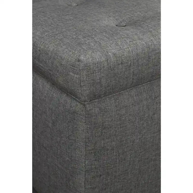 Banc de rangement capitonné Angela à 8 boutons, couleur sable
