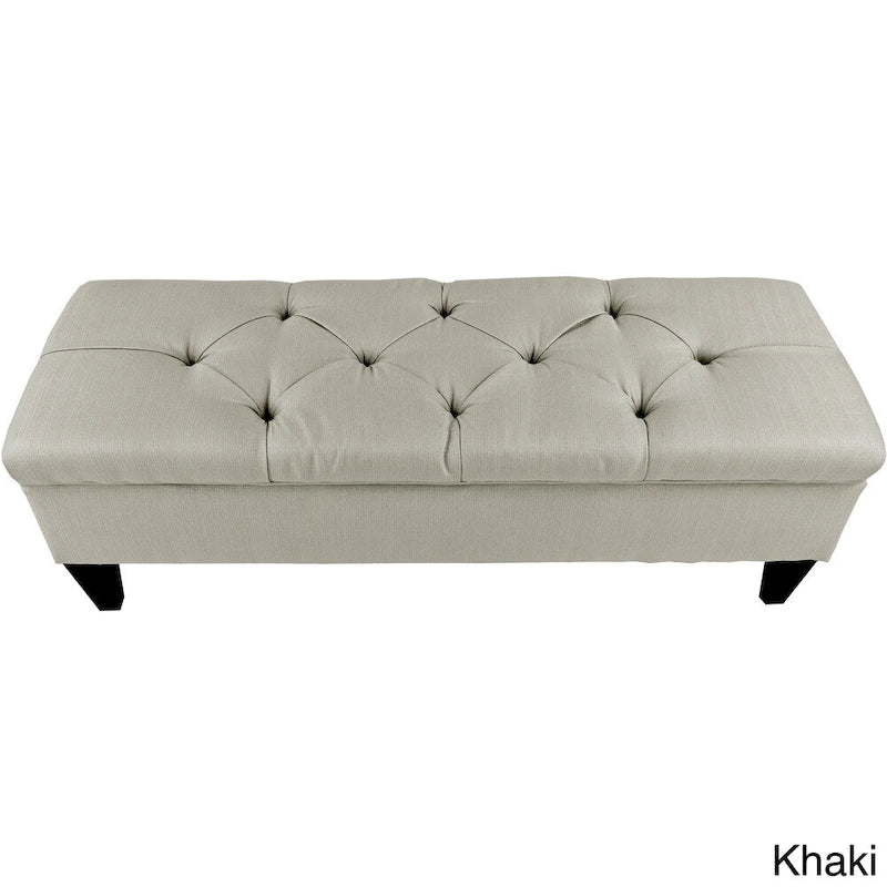 Banc de rangement capitonné Sachi avec diamants