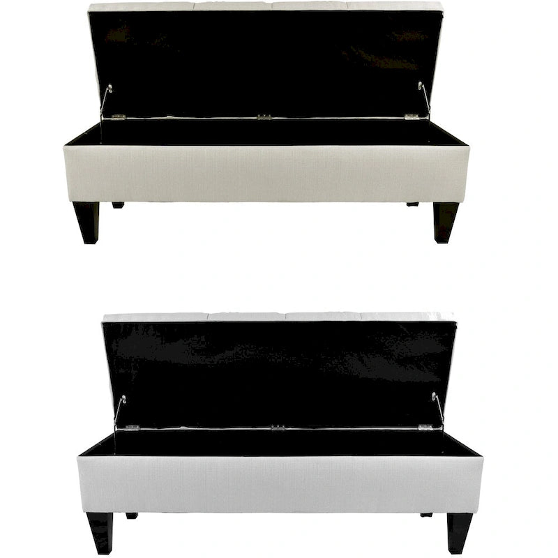 Banc de rangement capitonné Sachi avec diamants
