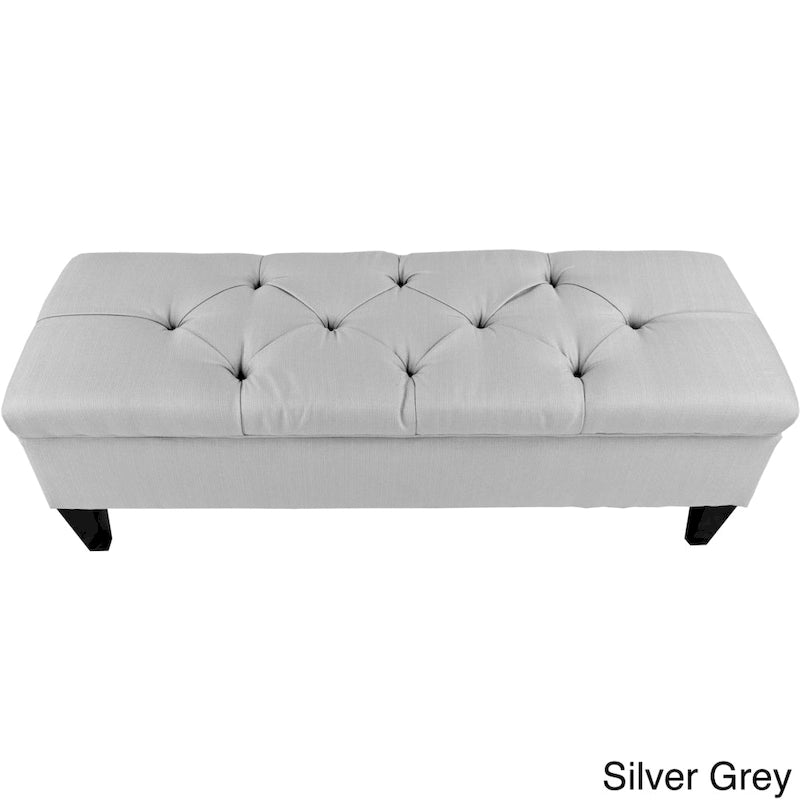 Banc de rangement capitonné Sachi avec diamants