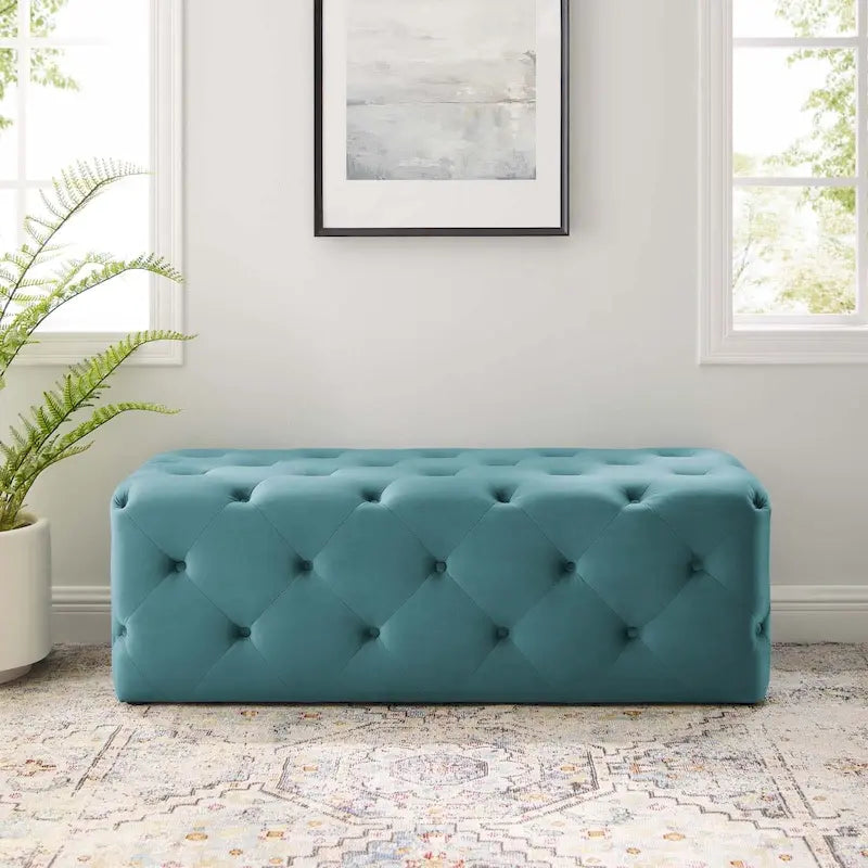 Banc d'entrée en velours capitonné Carson Carrington Ullervad de 48 po