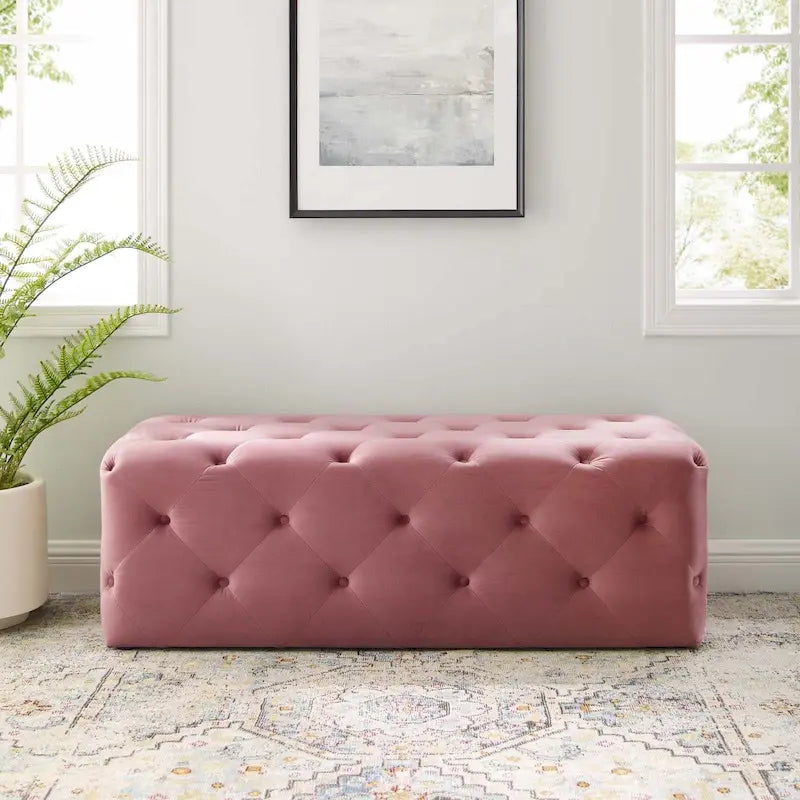Banc d'entrée en velours capitonné Carson Carrington Ullervad de 48 po