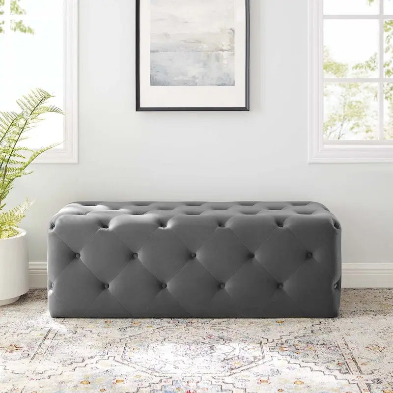 Banc d'entrée en velours capitonné Carson Carrington Ullervad de 48 po