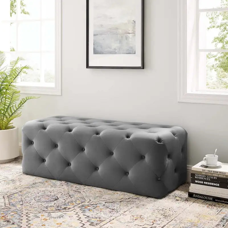 Banc d'entrée en velours capitonné Carson Carrington Ullervad de 48 po