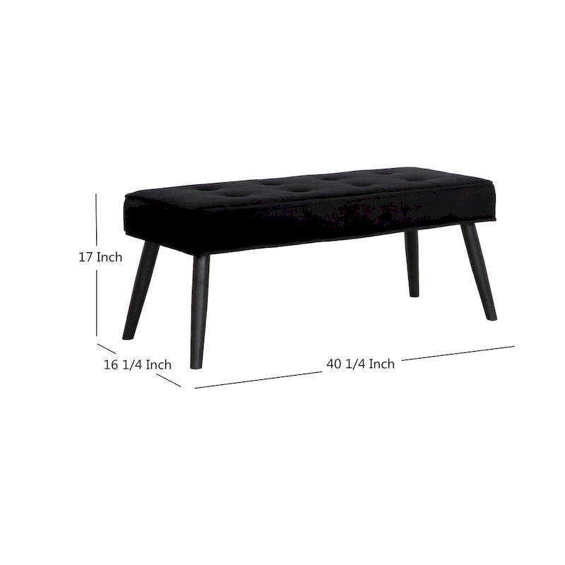 Banc rembourré en velours capitonné Kipp