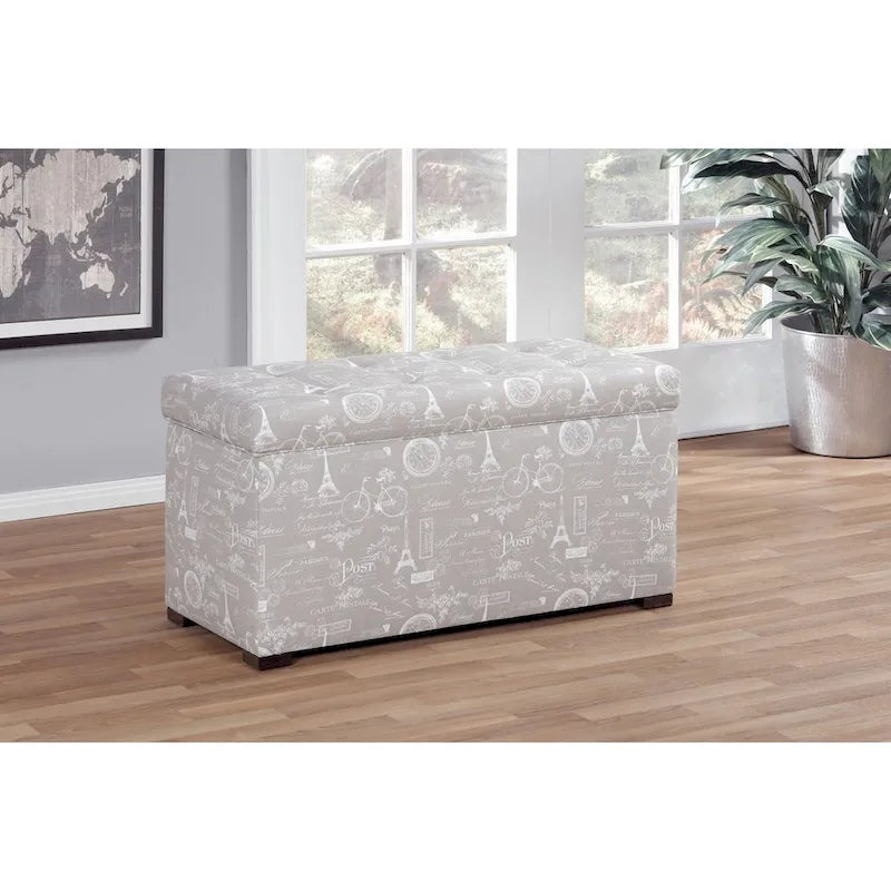 Banc de rangement capitonné Angela par Sole Designs