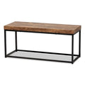 Banc d'appoint Bardot moderne industriel en bois et métal – Noyer brun