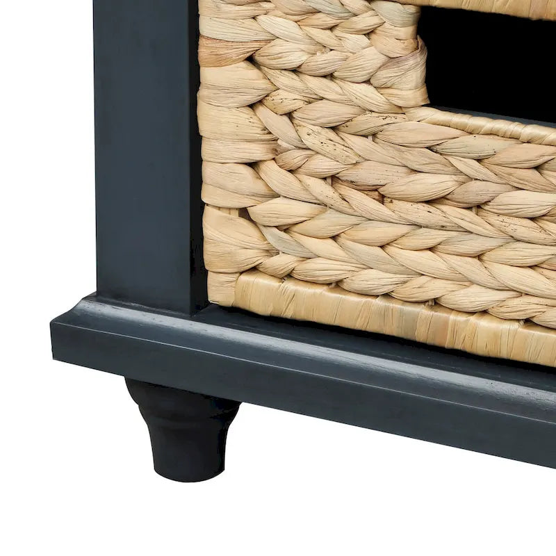 Banc de rangement avec tiroirs et paniers en rotin Banc à chaussures d'entrée
