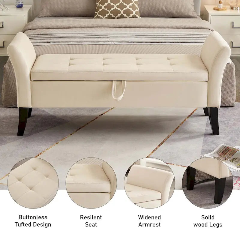 Banc de rangement armé Aukfa pour chambre à coucher, entrée, salon