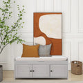 Banc de rangement à chaussures en bois avec coussin, banquette d'entrée avec étagère ajustable intégrée et plateau rabattable