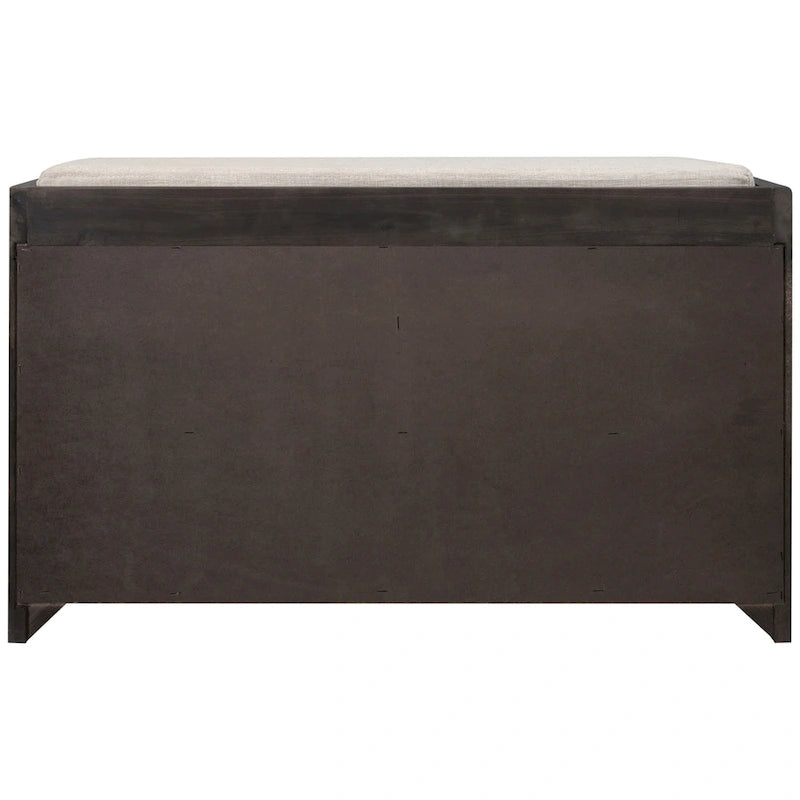 Banc de rangement avec panier amovible et 2 tiroirs, coussin amovible