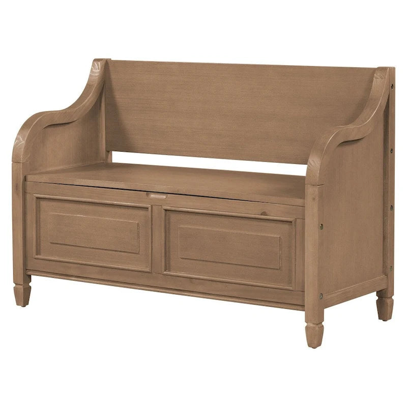 Banc de rangement multifonctionnel en bois massif, style rustique, pour entrée, 42 po