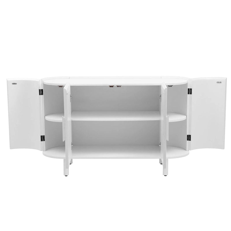 Buffet Merax de luxe léger à design incurvé avec étagères réglables
