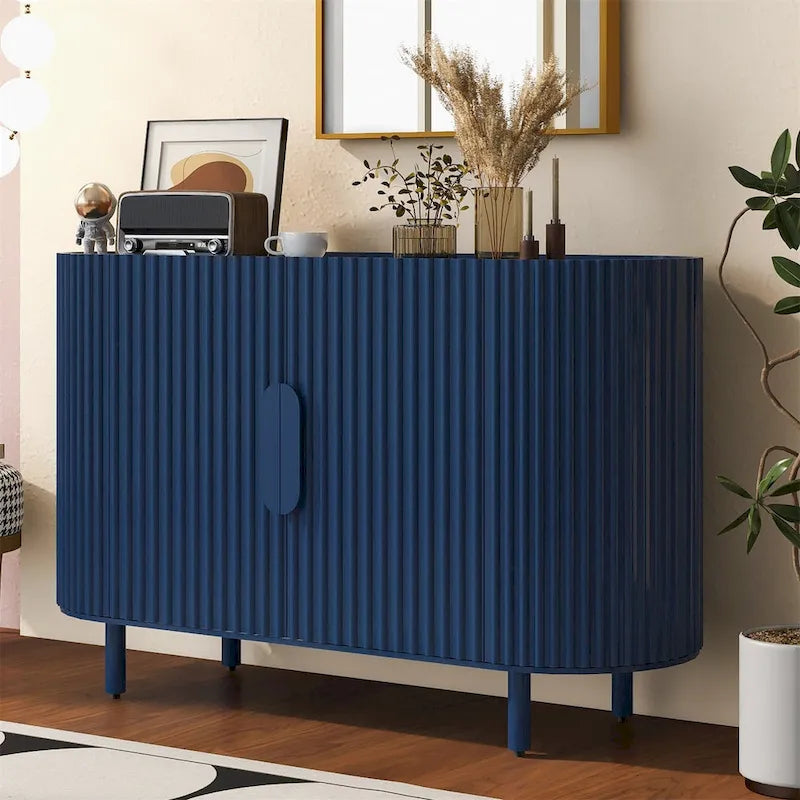 Buffet Merax de luxe léger à design incurvé avec étagères réglables
