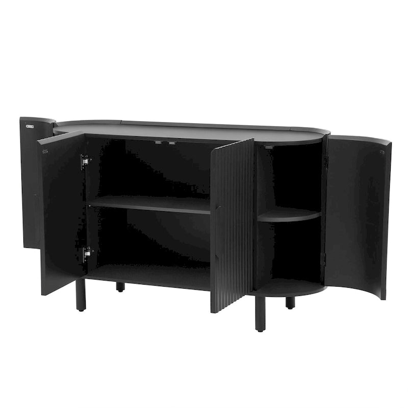 Buffet Merax de luxe léger à design incurvé avec étagères réglables