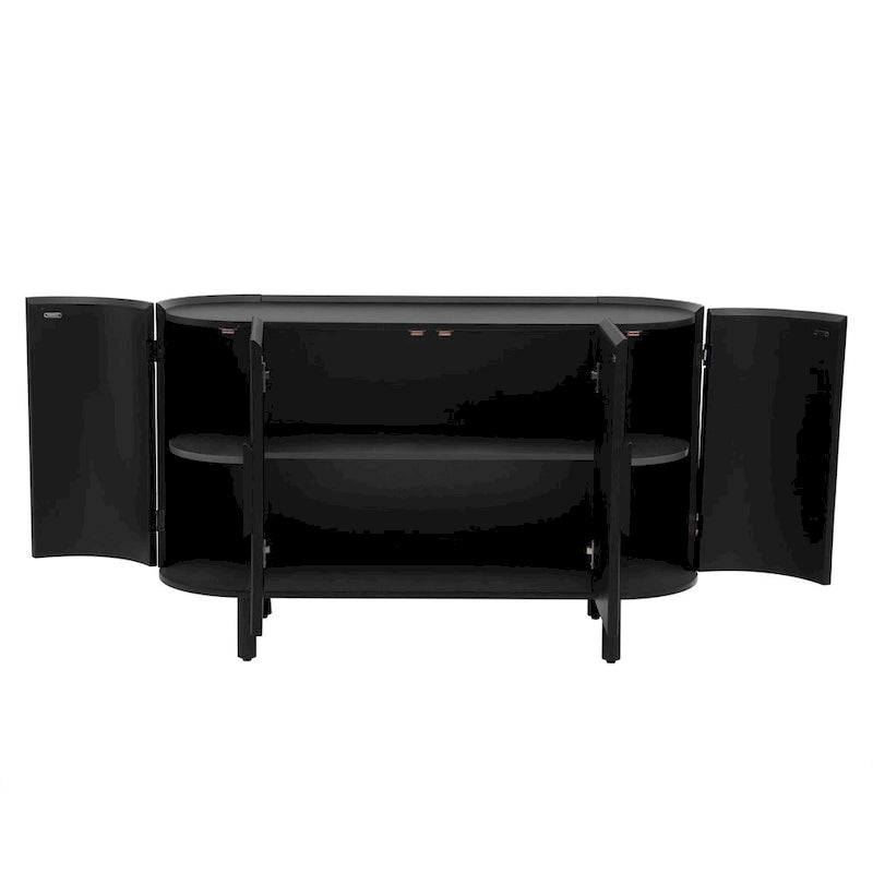 Buffet Merax de luxe léger à design incurvé avec étagères réglables