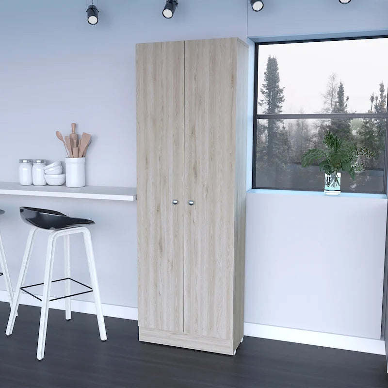 Meuble de rangement Virginia FM Furniture à deux portes, cinq étagères