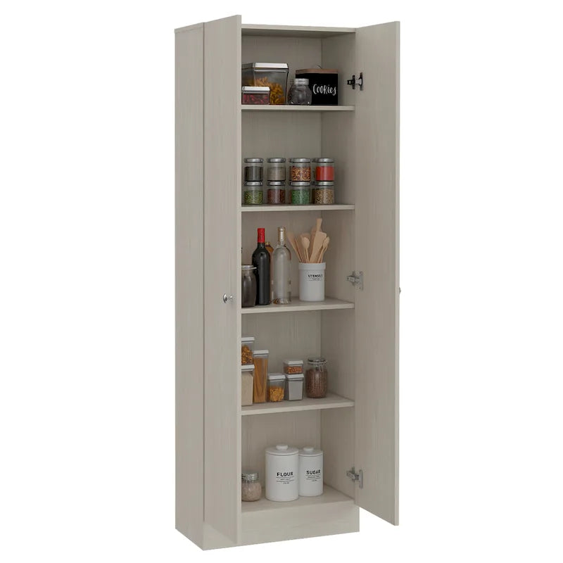 Meuble de rangement Virginia FM Furniture à deux portes, cinq étagères