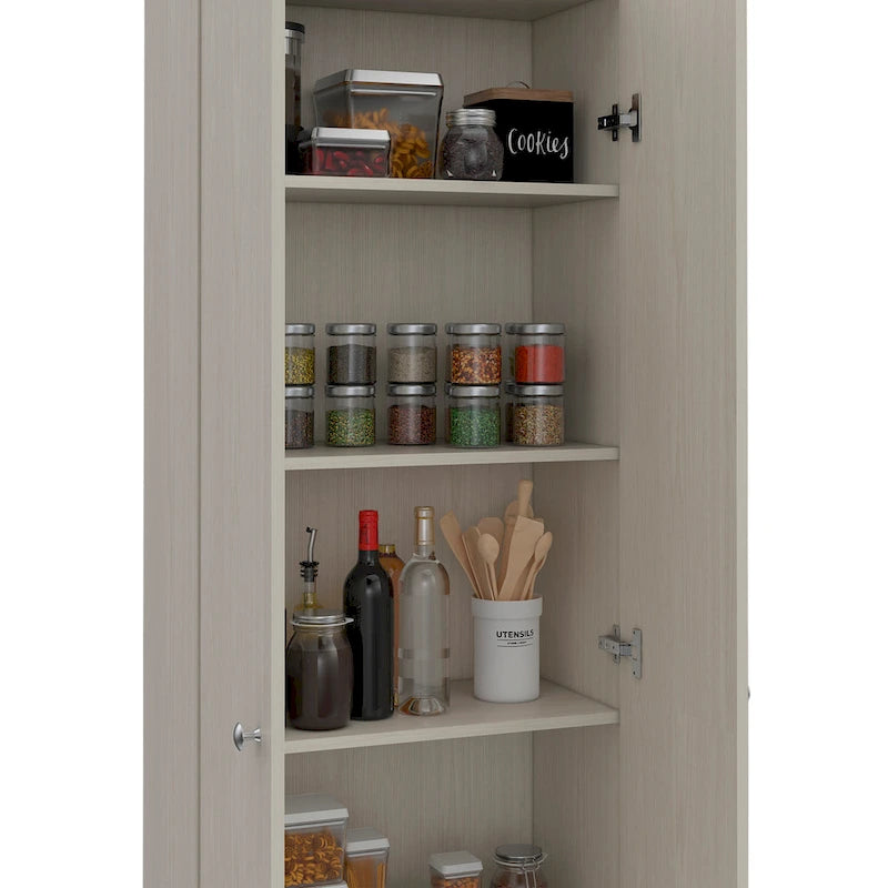 Meuble de rangement Virginia FM Furniture à deux portes, cinq étagères