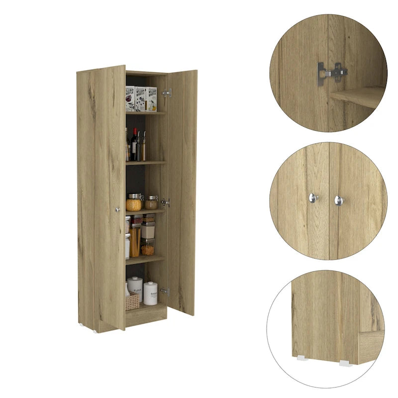 Meuble de rangement Virginia FM Furniture à deux portes, cinq étagères