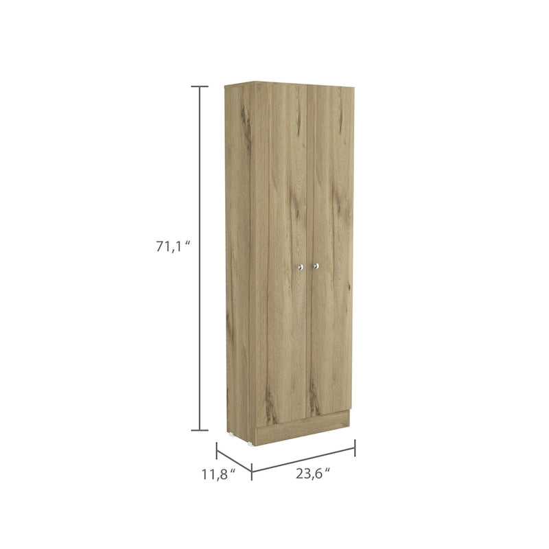 Meuble de rangement Virginia FM Furniture à deux portes, cinq étagères