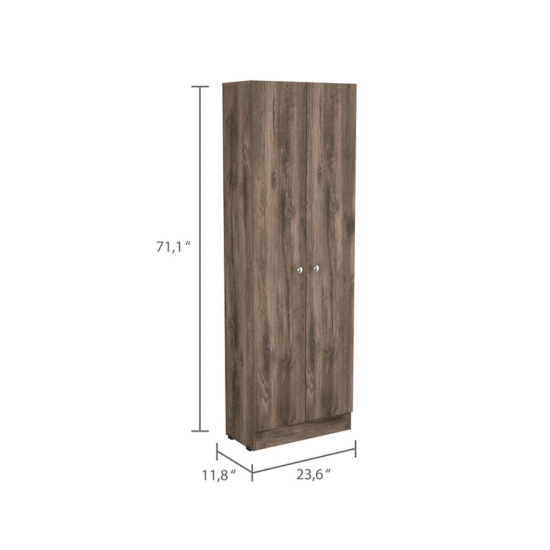 Meuble de rangement Virginia FM Furniture à deux portes, cinq étagères