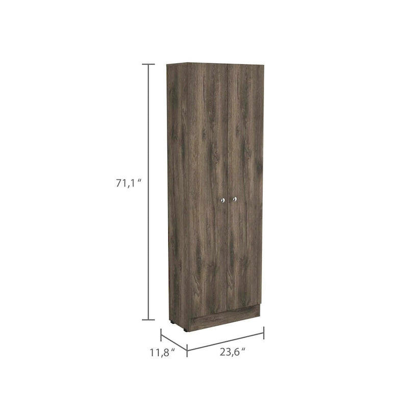 Meuble de rangement Virginia FM Furniture à deux portes, cinq étagères