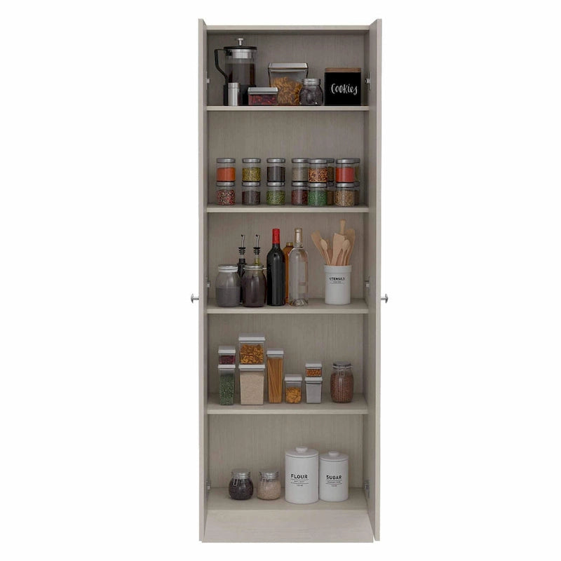 Meuble de rangement Virginia FM Furniture à deux portes, cinq étagères