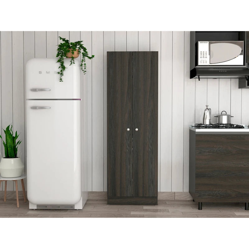 Meuble de rangement Virginia FM Furniture à deux portes, cinq étagères