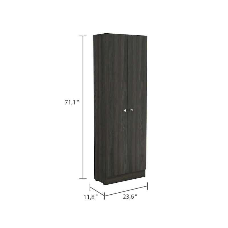 Meuble de rangement Virginia FM Furniture à deux portes, cinq étagères