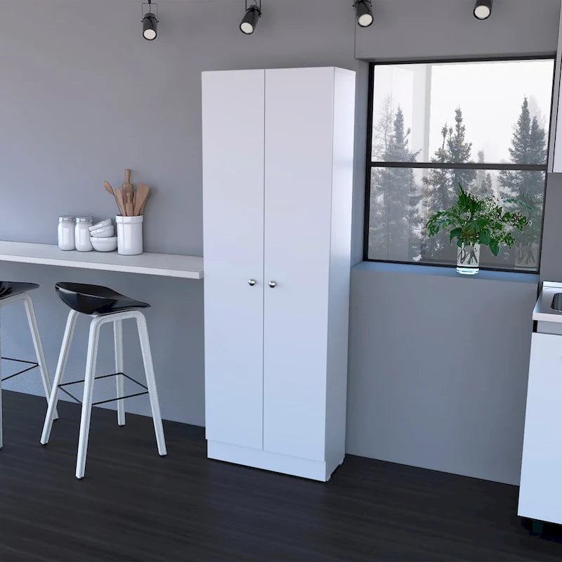 Meuble de rangement Virginia FM Furniture à deux portes, cinq étagères