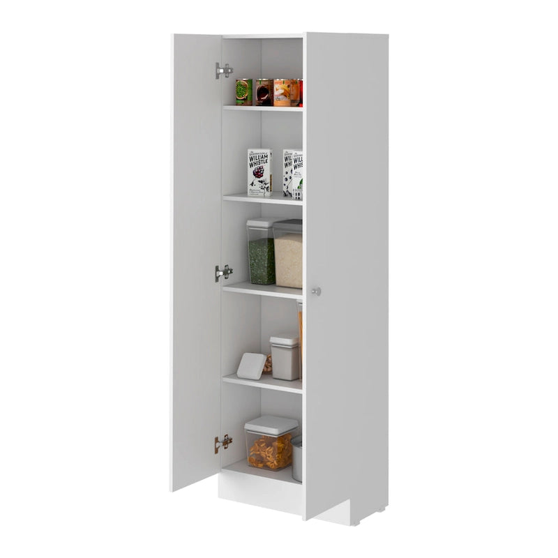 Meuble de rangement Virginia FM Furniture à deux portes, cinq étagères