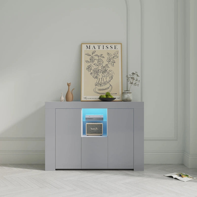 Buffet de salle à manger avec meuble de rangement et lumières LED