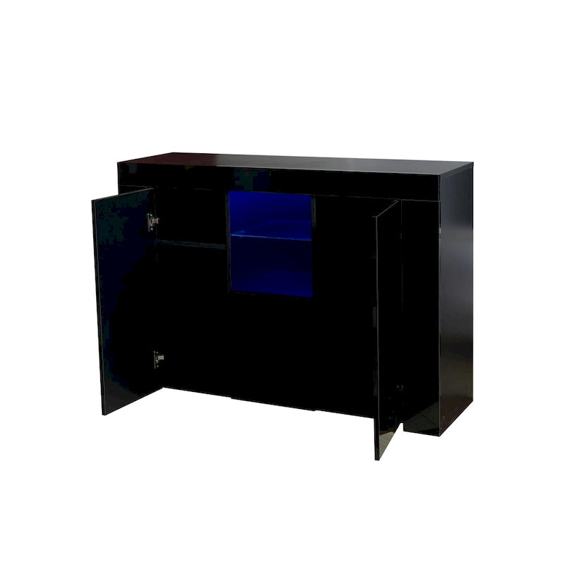 Buffet de salle à manger avec meuble de rangement et lumières LED