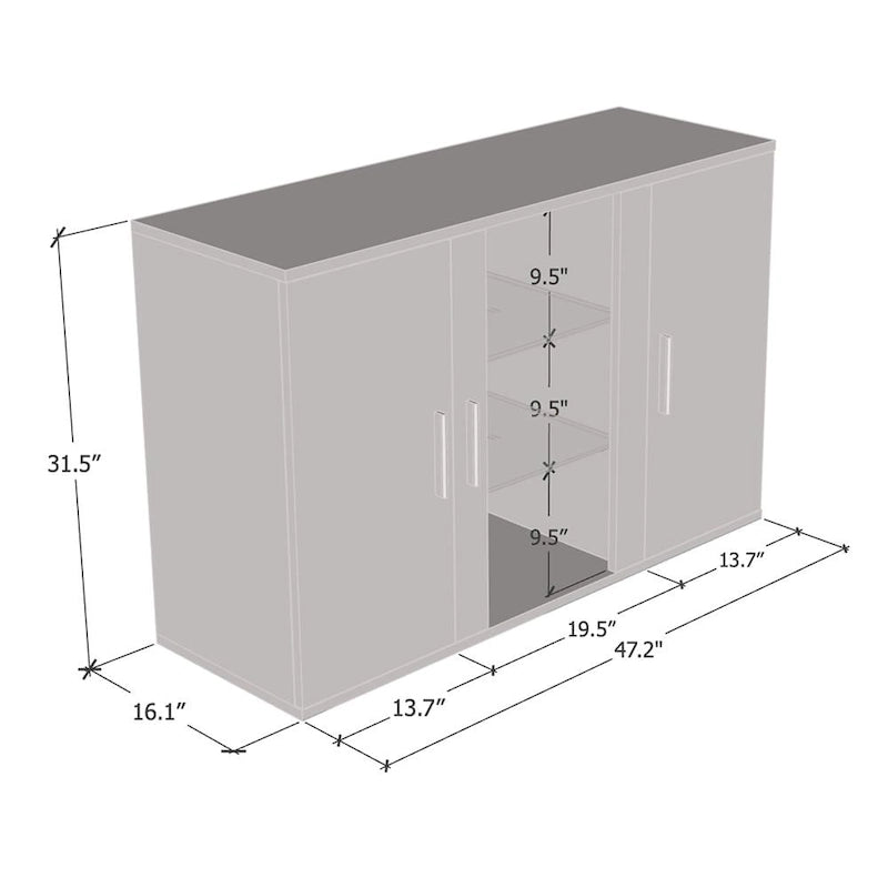 Bahut moderne modulaire 3D Soho S7 de 47 pouces