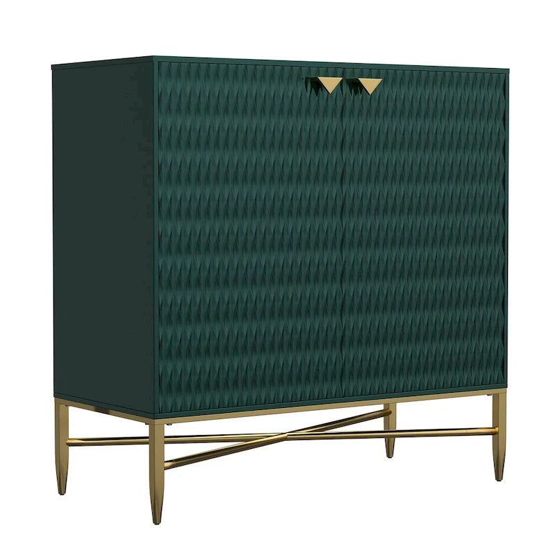 Clihome Buffet de rangement multimédia à 2 portes et 2 tiroirs de 80 cm