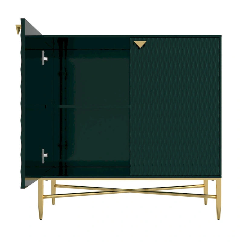 Clihome Buffet de rangement multimédia à 2 portes et 2 tiroirs de 80 cm