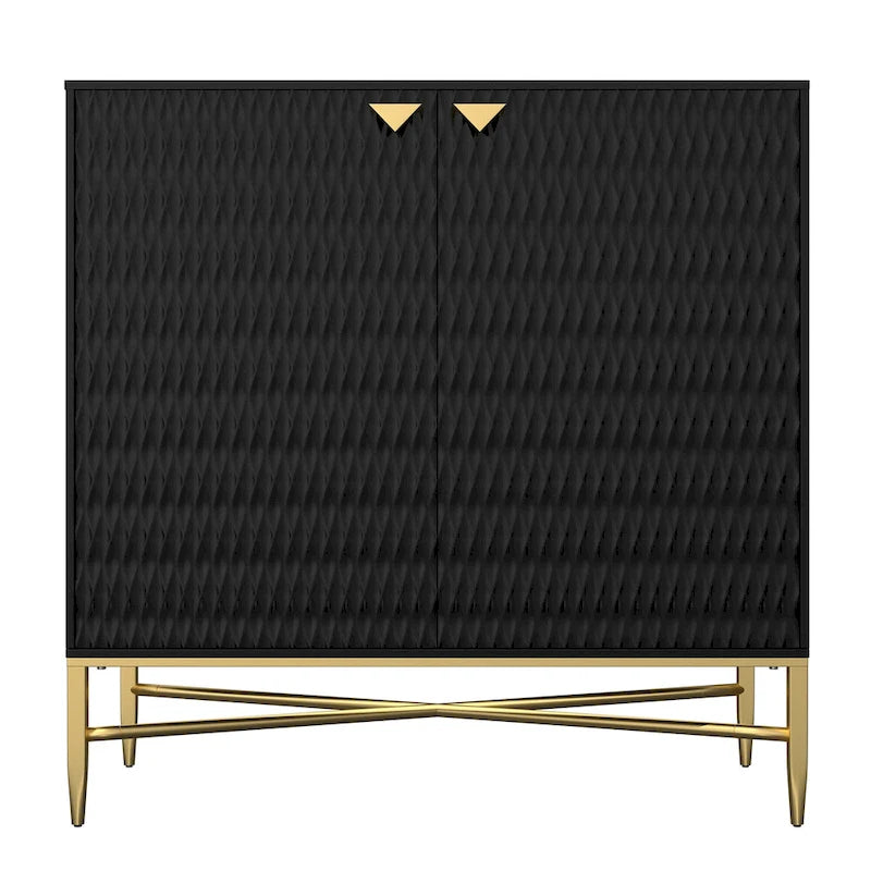 Clihome Buffet de rangement multimédia à 2 portes et 2 tiroirs de 80 cm